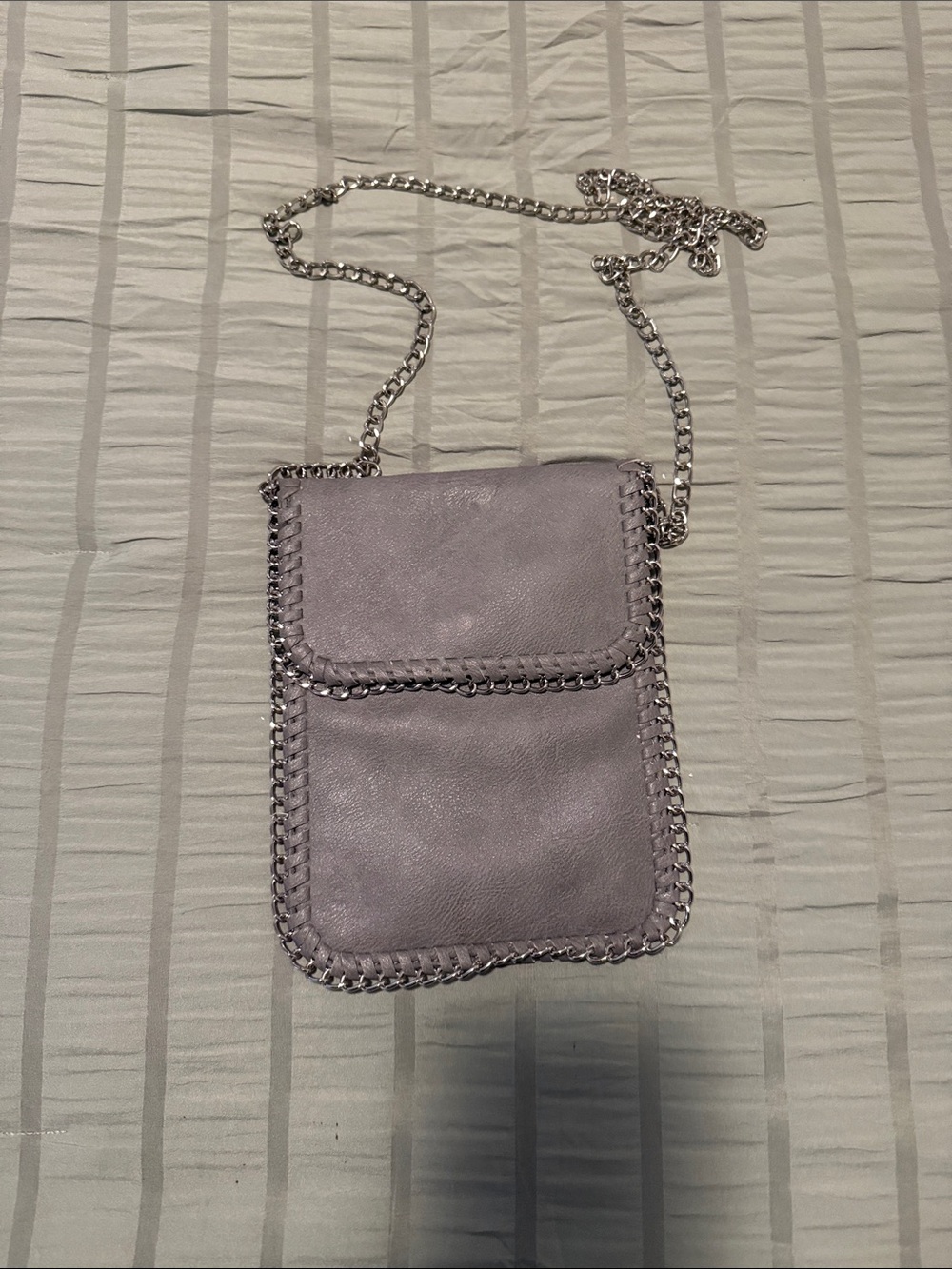 Women's Lilac Chain-Trim Crossbody Bag